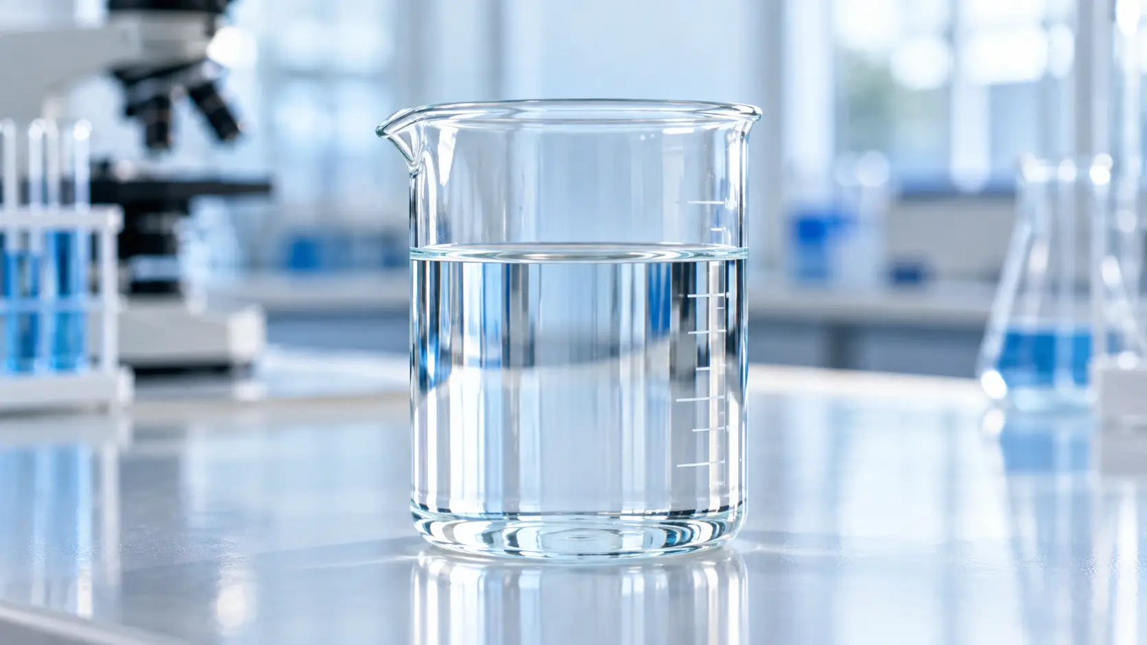 Crystal Clear Deionised Water in a Beaker